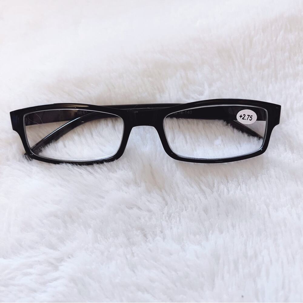Vincent Black Rectangular Classic Reader Glasses … - image 1